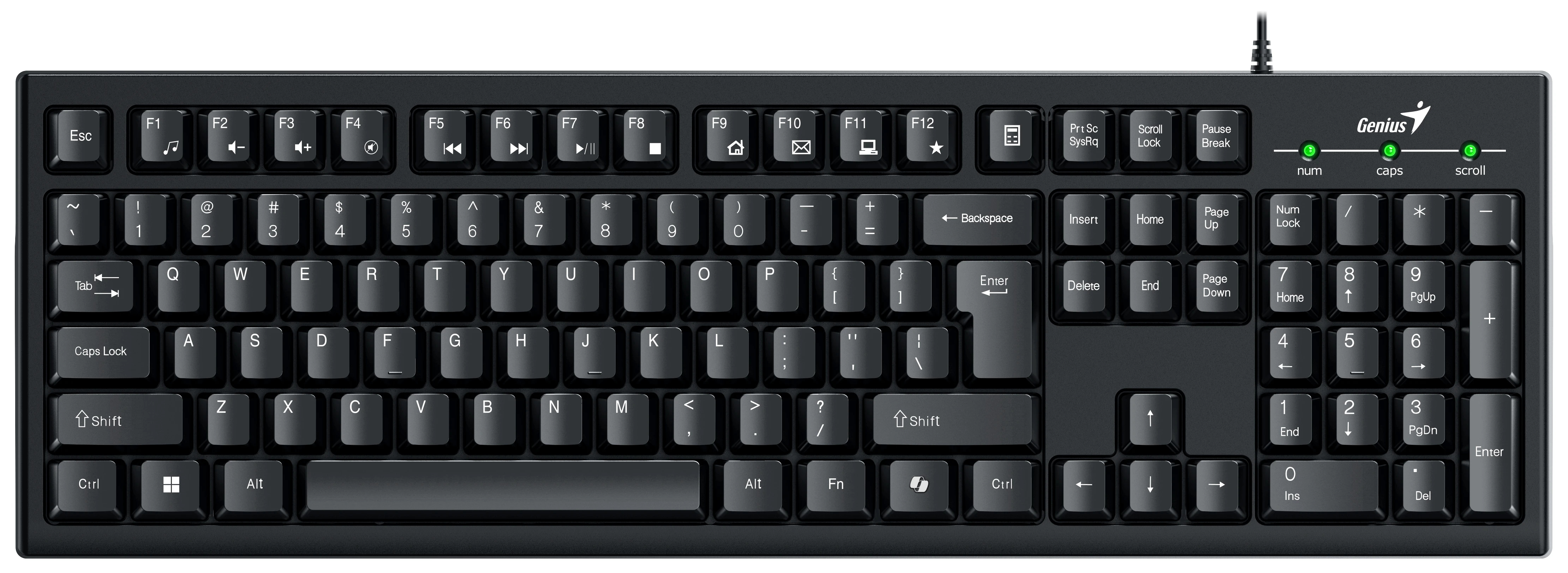 Genius клавиатура кирилизирана Smart Keyboard KB-100 Black - AI, BG Layout, USB