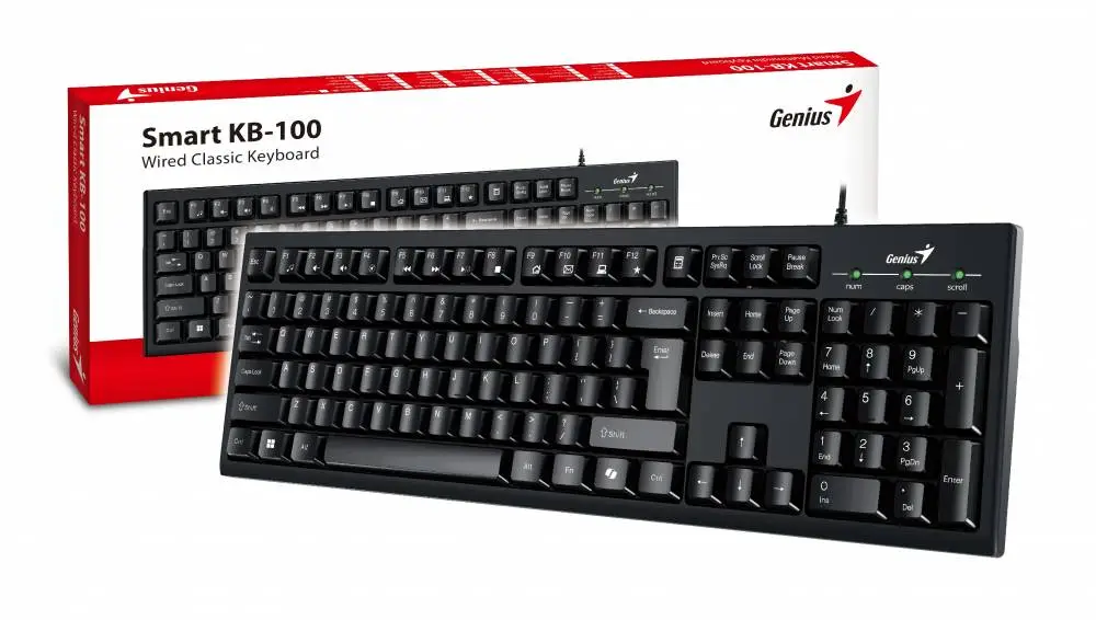 Genius клавиатура кирилизирана Smart Keyboard KB-100 Black - AI, BG Layout, USB