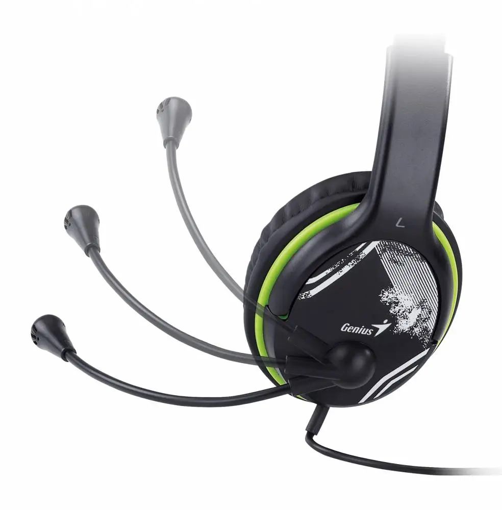 Genius слушалки с микрофон Headset HS-400A - 3.5 mm, Mic, Black/Green