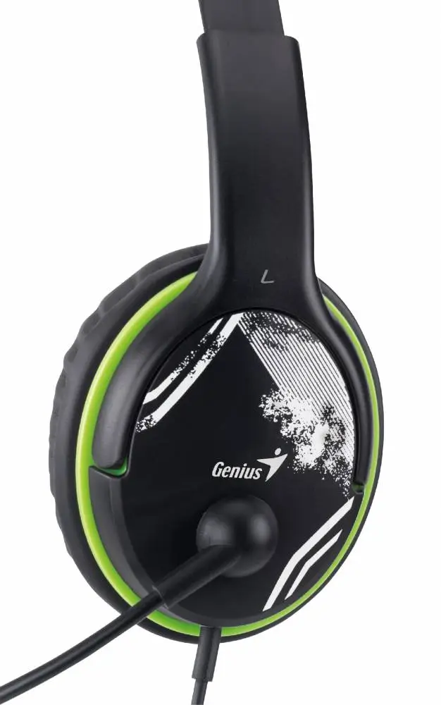 Genius слушалки с микрофон Headset HS-400A - 3.5 mm, Mic, Black/Green