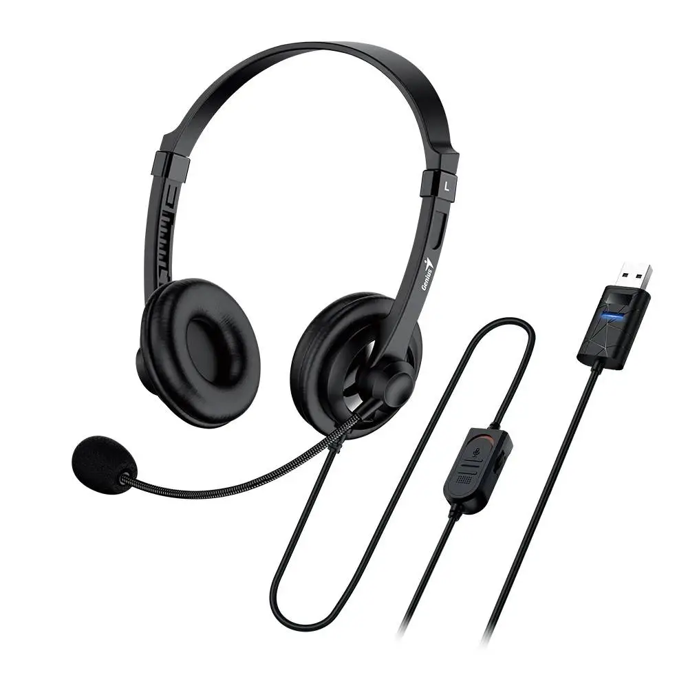 Genius слушалки с микрофон Headset HS-230U - USB, Mic, Black