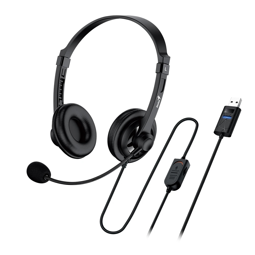 Genius слушалки с микрофон Headset HS-230U - USB, Mic, Black