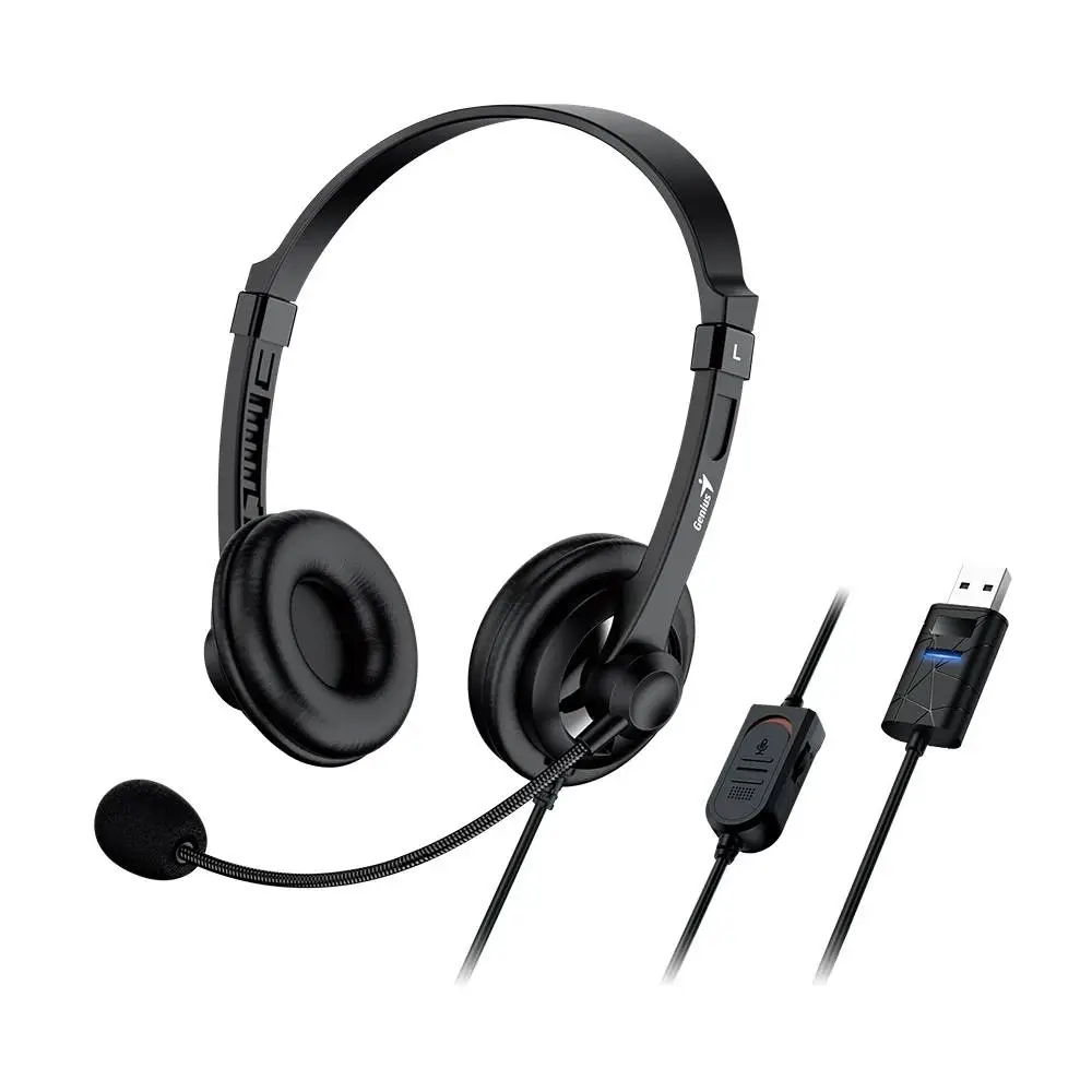 Genius слушалки с микрофон Headset HS-230U - USB, Mic, Black