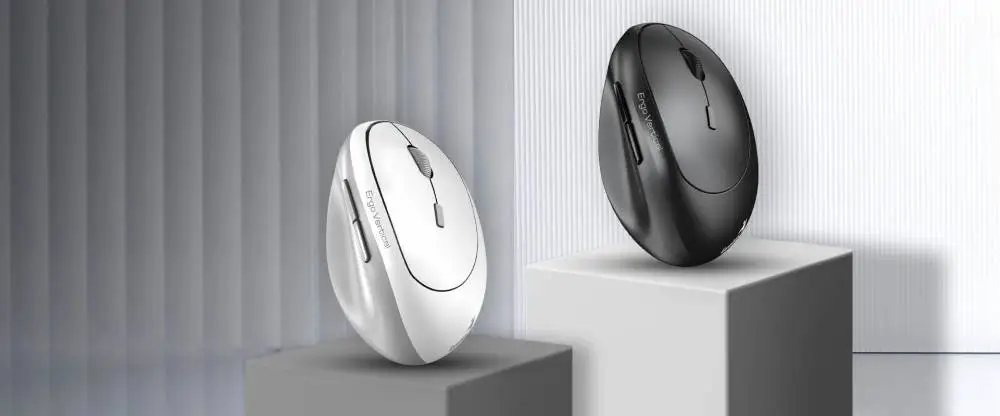 Genius вертикална безжична мишка Vertical Mouse wireless Ergo 8350S - Silent, AI, Bluetooth, 2.4G, Dark Grey