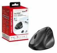 Genius вертикална безжична мишка Vertical Mouse wireless Ergo 8350S - Silent, AI, Bluetooth, 2.4G, Dark Grey