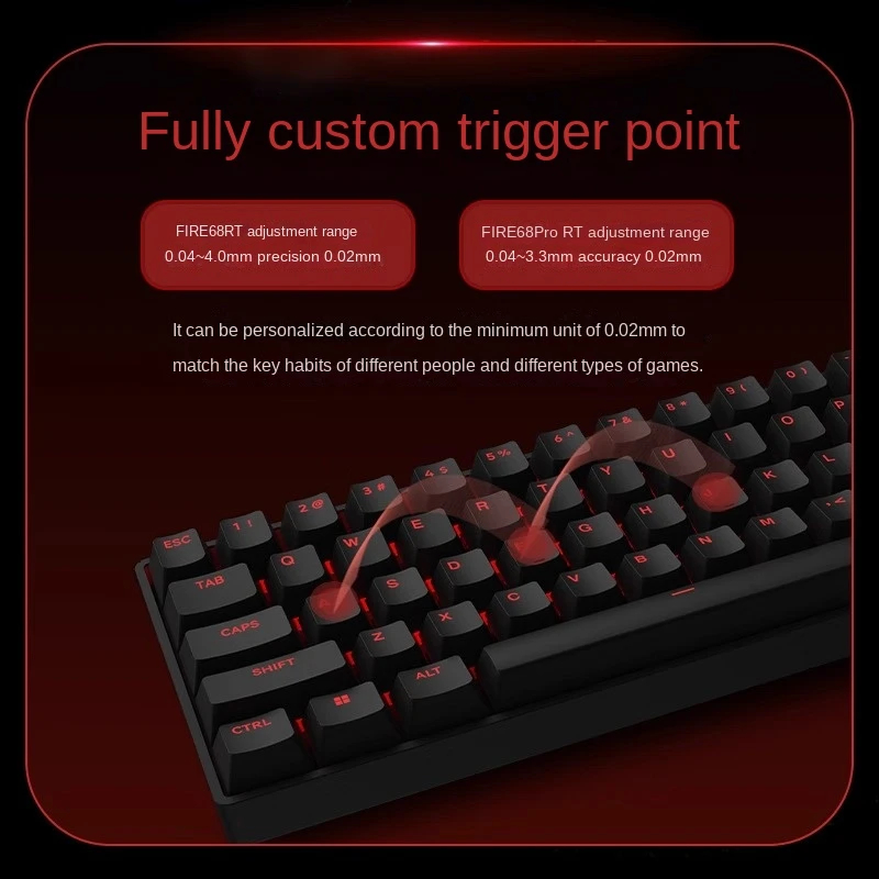 Геймърска механична клавиатура Madlions FIRE 68 RGB - 8K, Gateron Dual-Rail Magnetic Switches [Linear], R