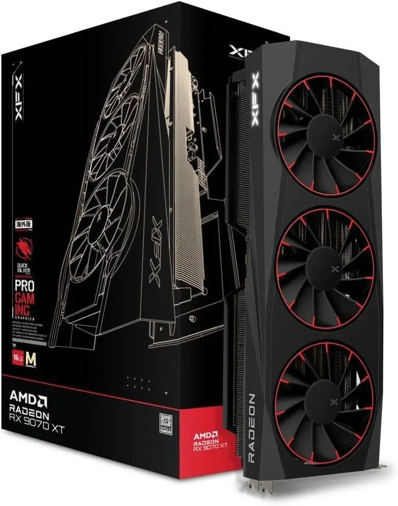 Видео карта XFX Quicksilver AMD Radeon RX 9070 XT Magnetic Air Edition 16GB - RX-97TMAQKB9