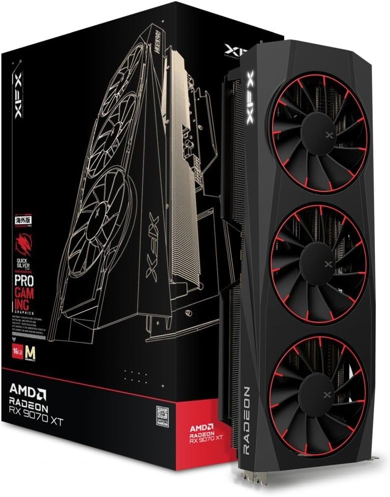 Видео карта XFX Quicksilver AMD Radeon RX 9070 XT Magnetic Air Edition 16GB - RX-97TMAQKB9