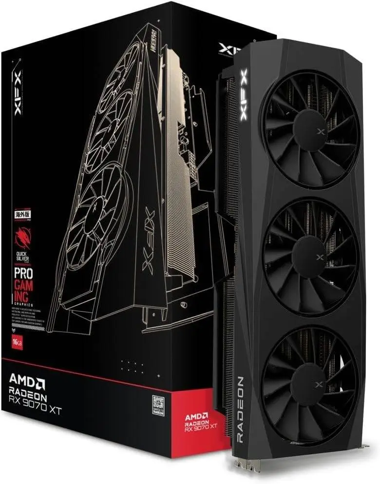 Видео карта XFX Quicksilver AMD Radeon RX 9070 XT Gaming Edition 16GB - RX-97TQICKB9