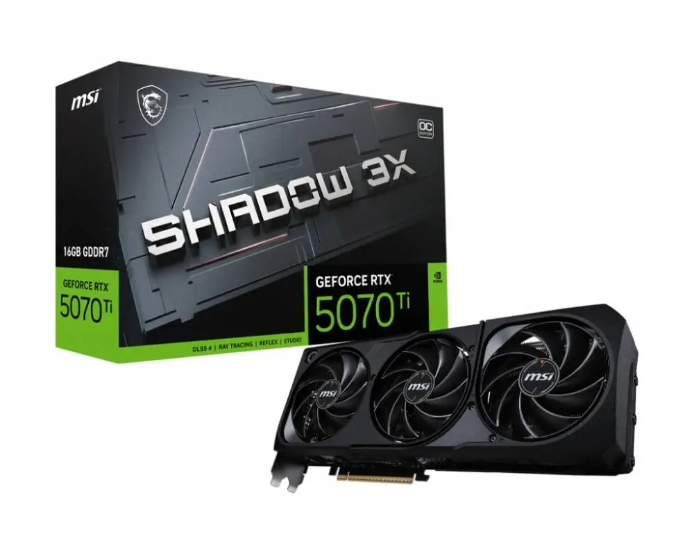 Видео карта MSI GeForce RTX 5070 Ti 16G SHADOW 3X OC - 912-V531-085