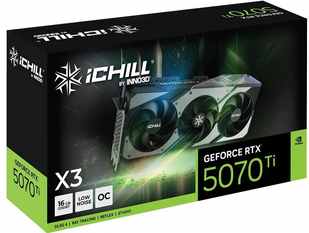 Видео карта Inno3D GeForce RTX 5070 Ti ICHILL X3 16GB GDDR7 - N507T3-16D7X-176068W