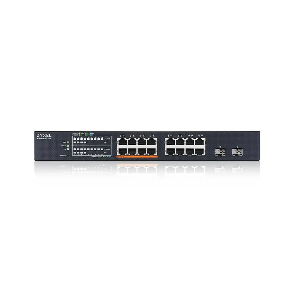 Суич ZyXEL XMG1915-18EP, 16-портов, 2x SFP, Gigabit, Управляем, , PoE