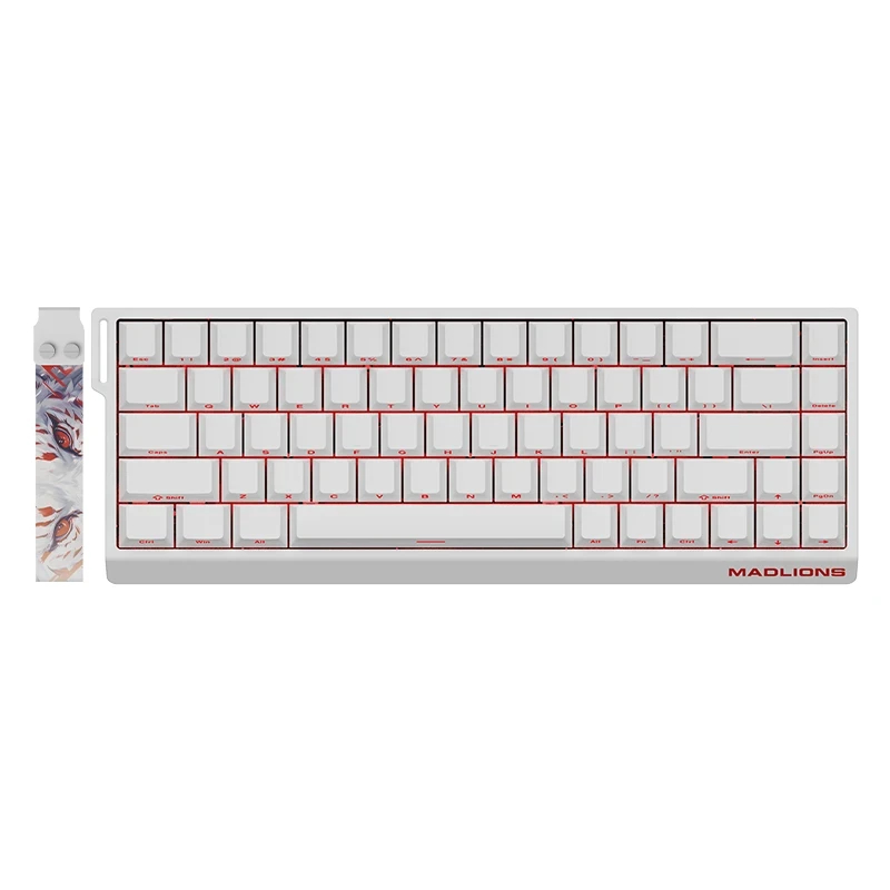 Геймърска механична клавиатура Madlions MAD 68 R White- 8K, Kunlun Magnetic Switches [Linear]