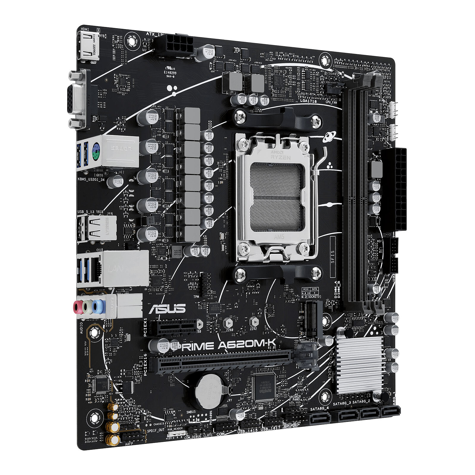 Дънна платка ASUS PRIME A620M-K AM5 - 90MB1F40-M0EAY0