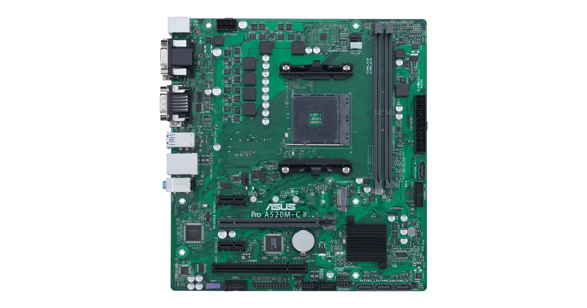 Дънна платка ASUS PRO A520M-C II CSM AM4 - 90MB18F0-M0EAY0