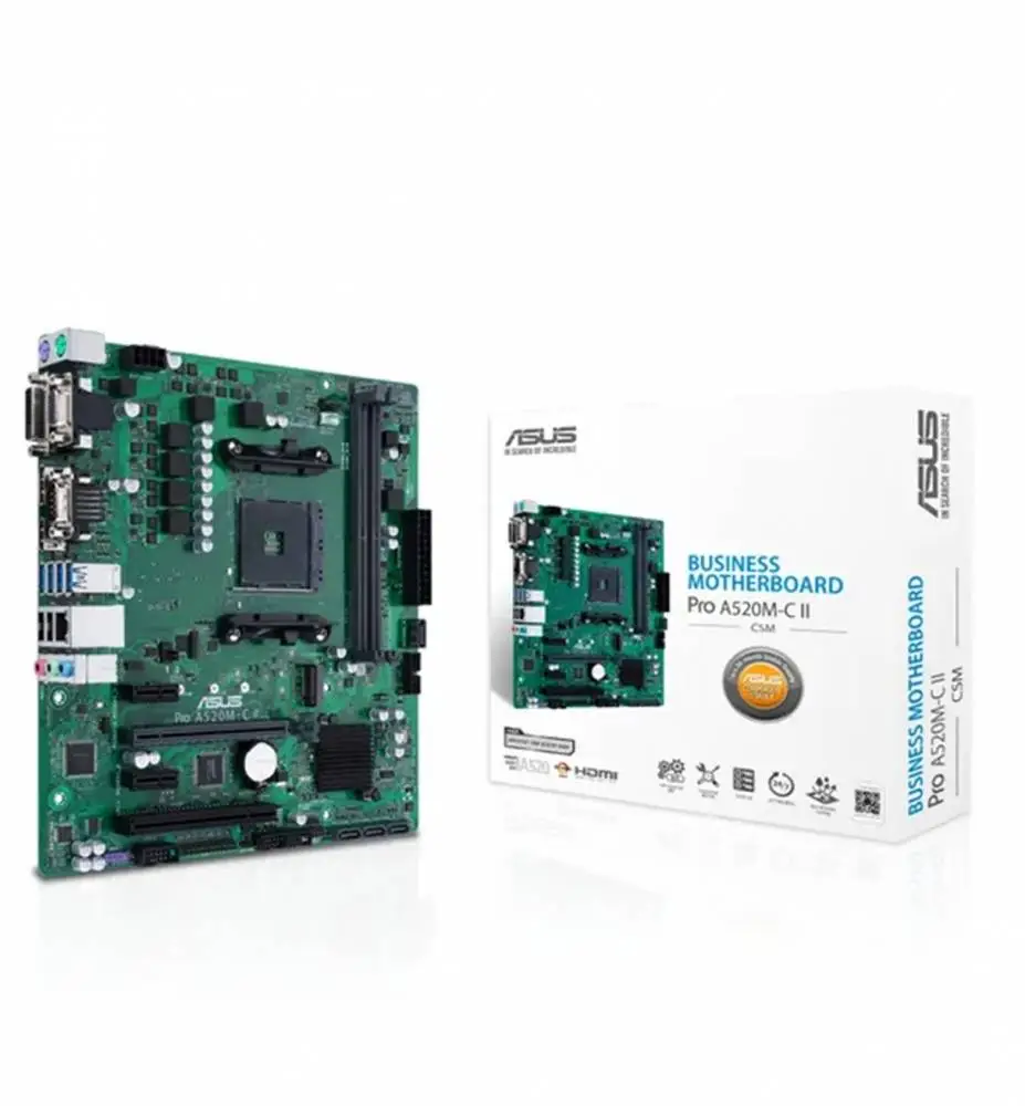 Дънна платка ASUS PRO A520M-C II CSM AM4 - 90MB18F0-M0EAY0