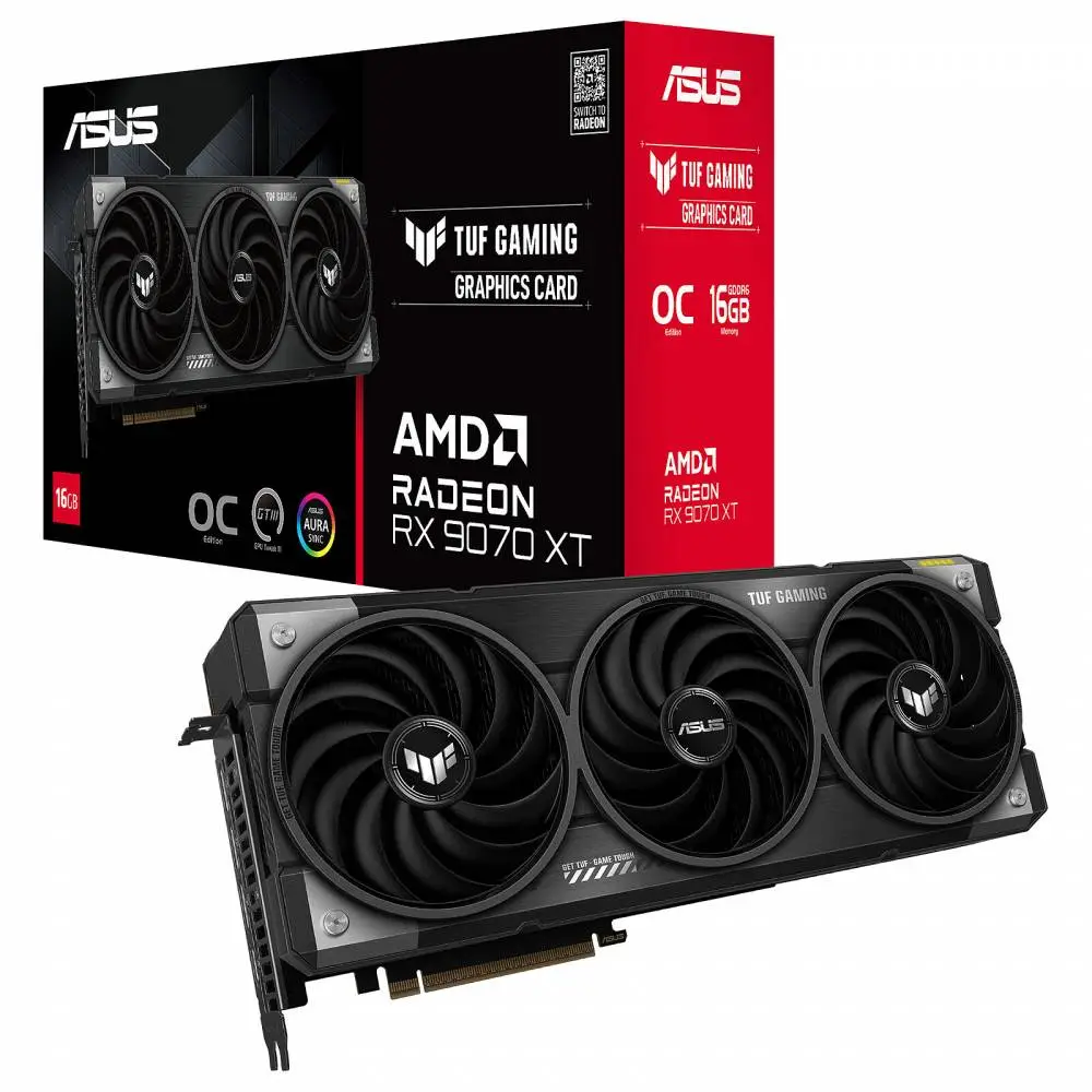 Grafikkarte ASUS TUF Gaming Radeon RX 9070 XT OC Edition 16GB GDDR6 - 90YV0L70-M0NA00