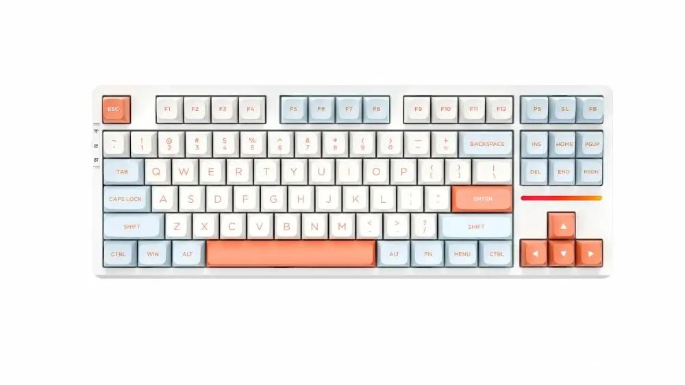 Геймърска механична клавиатура VGN - V87 Jelly Orange - Dynamic Silver Switches [Linear]