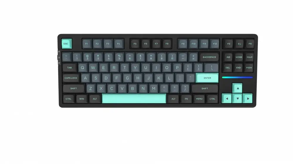 Геймърска механична клавиатура VGN - V87 Caribbean Blue - Power Silver Switches [Linear]