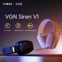 VGN безжични геймърски слушалки Wireless Gaming Headphones - SIREN V1 White - Bluetooth 5.3, 2.4G