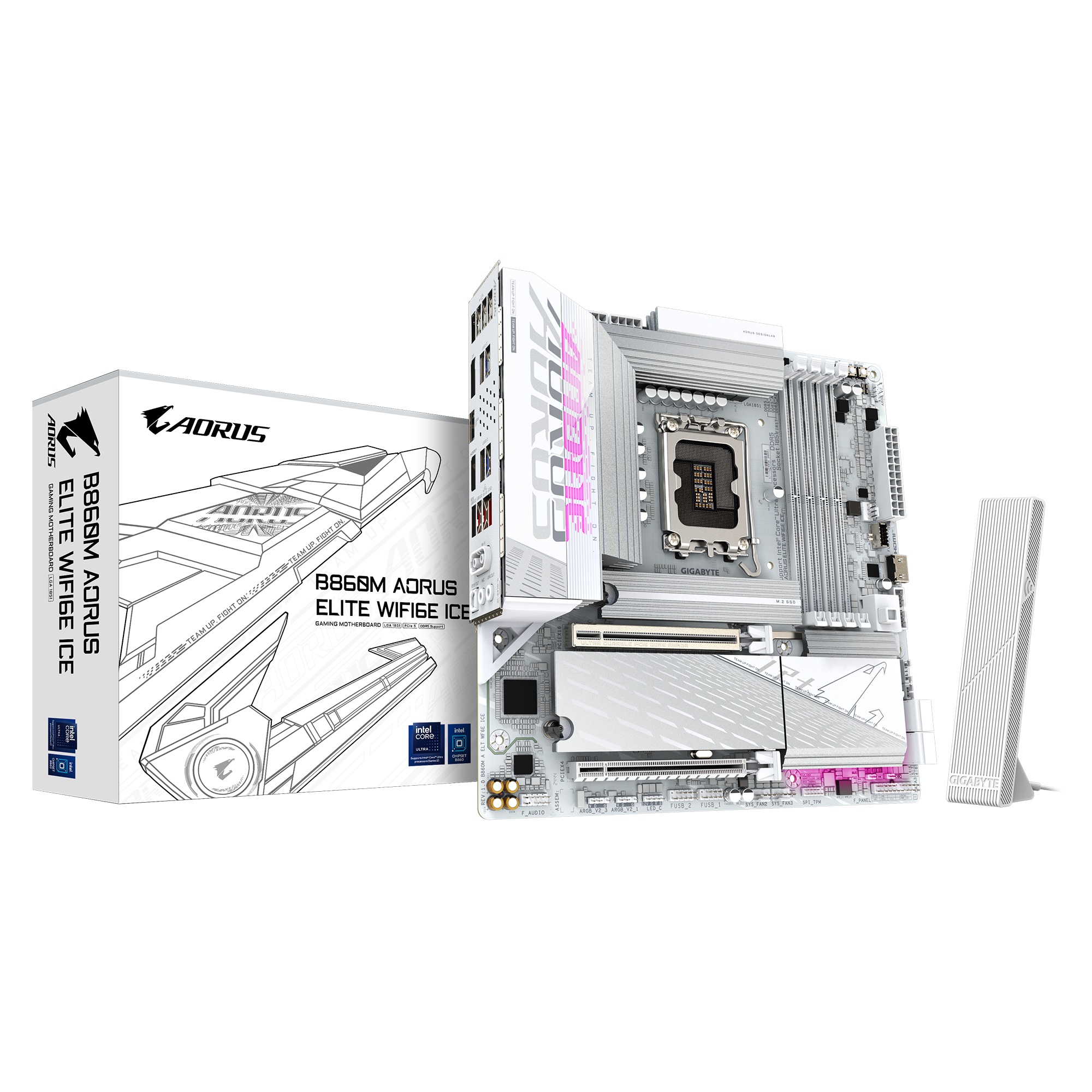 Дънна платка Gigabyte B860M AORUS ELITE WIFI6E ICE LGA1851
