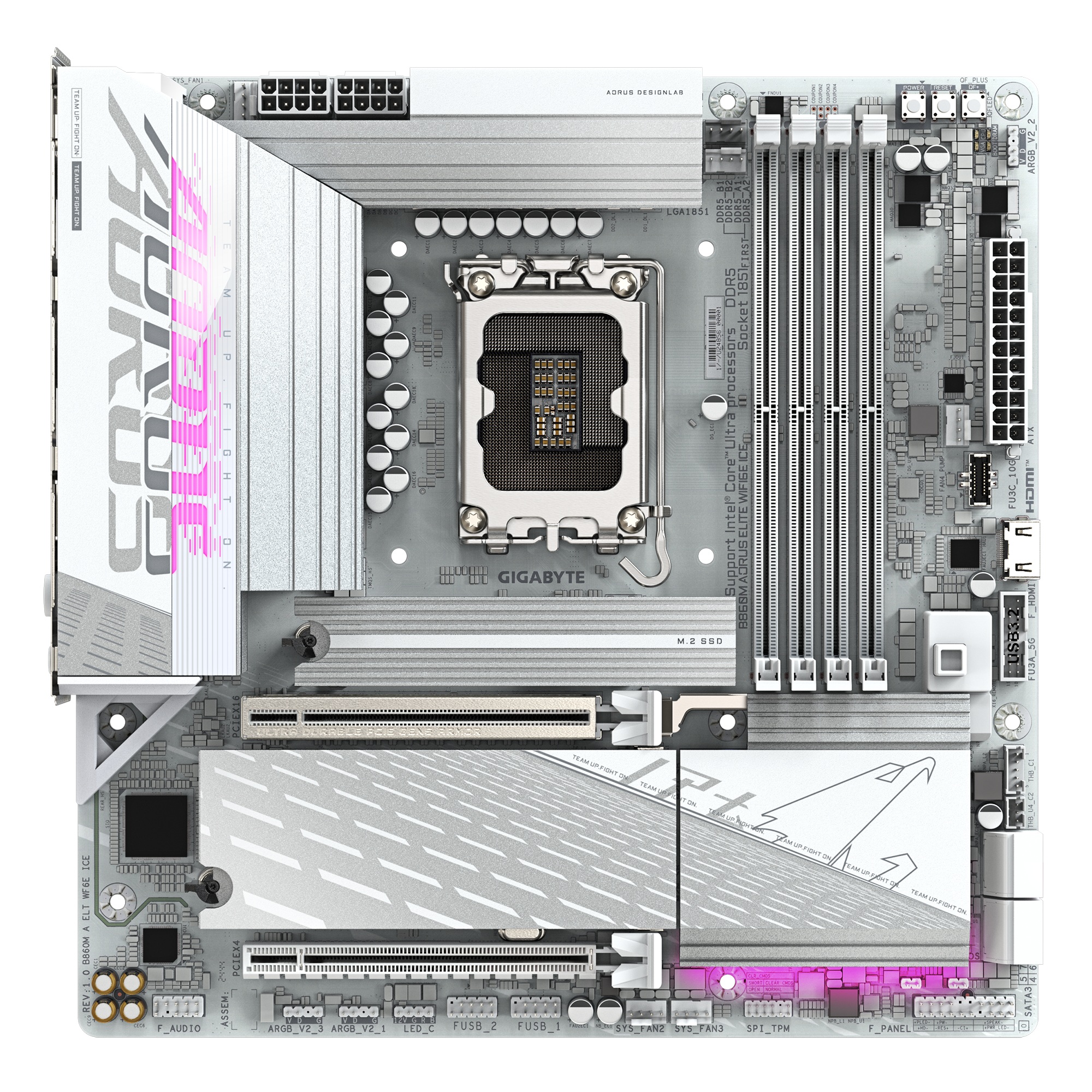 Дънна платка Gigabyte B860M AORUS ELITE WIFI6E ICE LGA1851