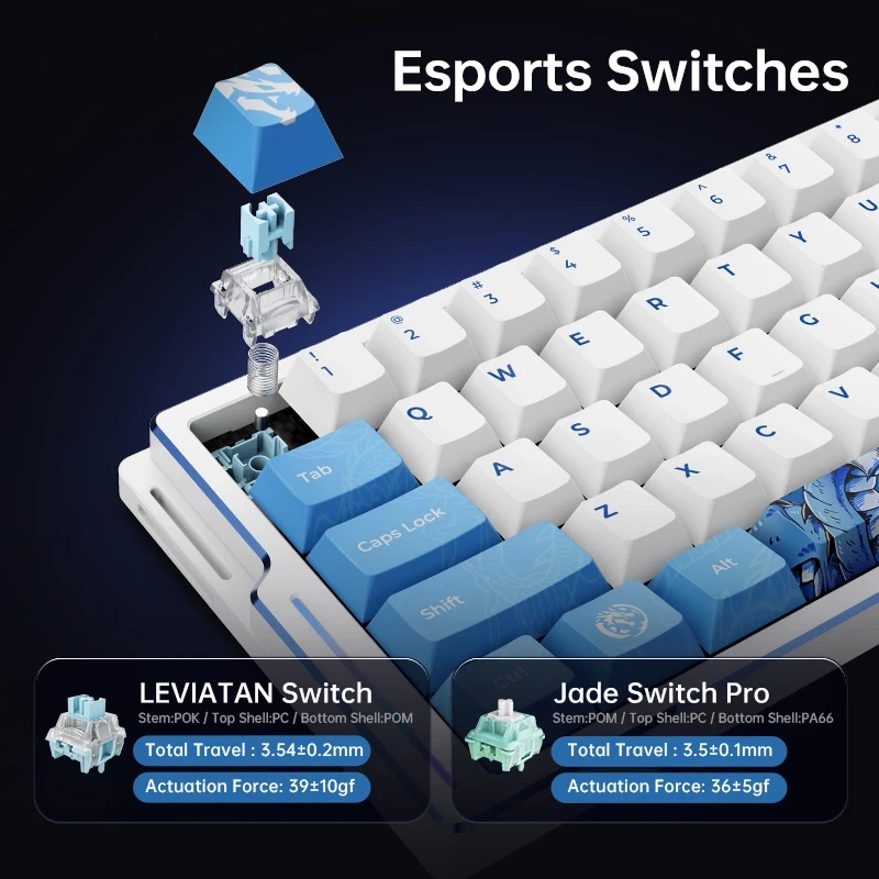 Геймърска механична клавиатура ATK EDGE 60 HE Master Leviatan - 8K, Gateron Jade Pro Switches
