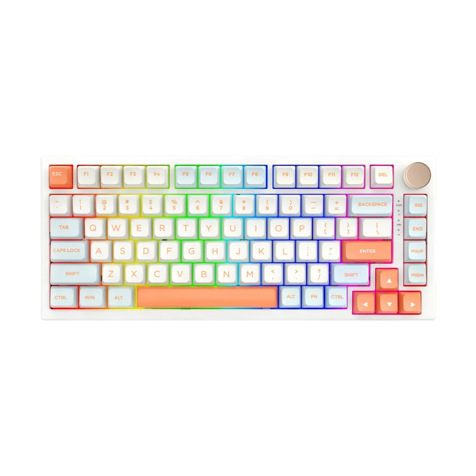 Геймърска механична клавиатура VGN N75 RGB Jelly Orange - Power Silver Switches [Linear]