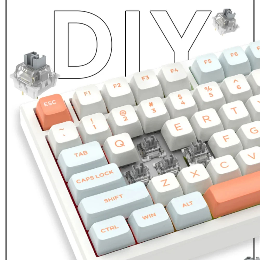 Геймърска механична клавиатура VGN N75 RGB Jelly Orange - Power Silver Switches [Linear]