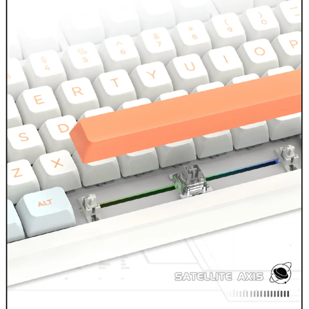 Геймърска механична клавиатура VGN N75 RGB Jelly Orange - Power Silver Switches [Linear]