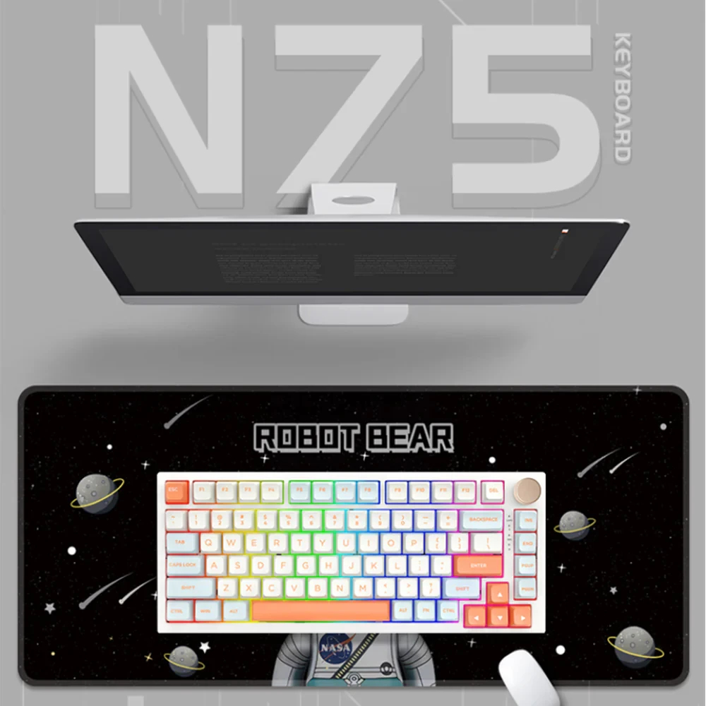 Геймърска механична клавиатура VGN N75 RGB Jelly Orange - Power Silver Switches [Linear]