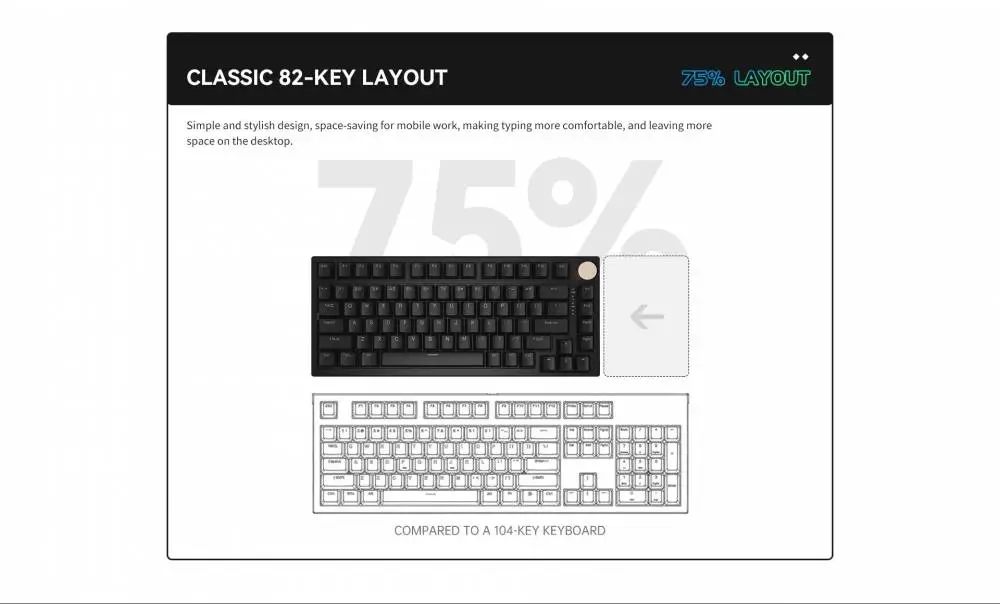 Геймърска механична клавиатура VGN N75 RGB Jelly Orange - Power Silver Switches [Linear]