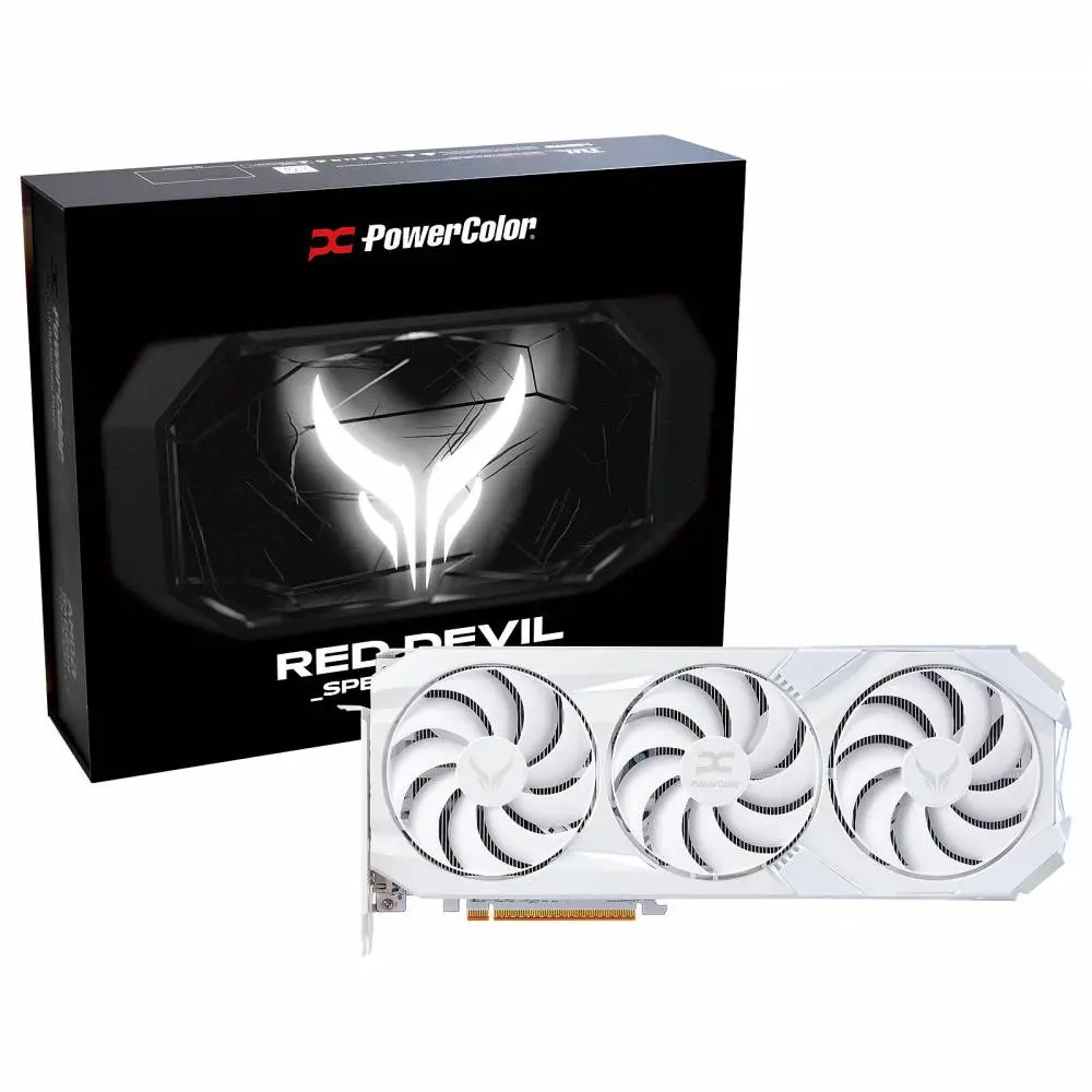 Grafikkarte PowerColor Radeon RX 9070 XT Red Devil Spectral White 16GB GDDR6