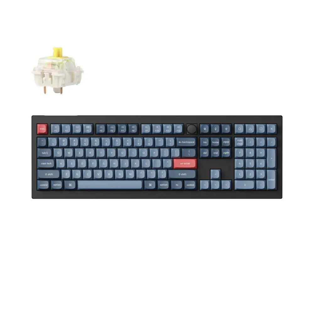 Teclado mecánico Keychron V6 MAX QMK Carbon Black - Inalámbrico, Tamaño Completo
