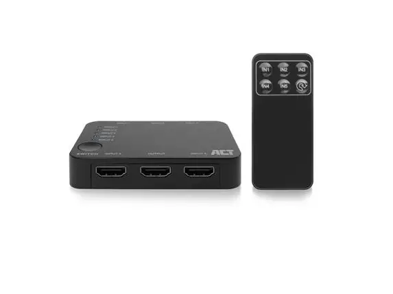 HDMI суич ACT AC7841, 5/1, 3D, 4K@60Hz, Черен