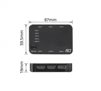 HDMI суич ACT AC7841, 5/1, 3D, 4K@60Hz, Черен