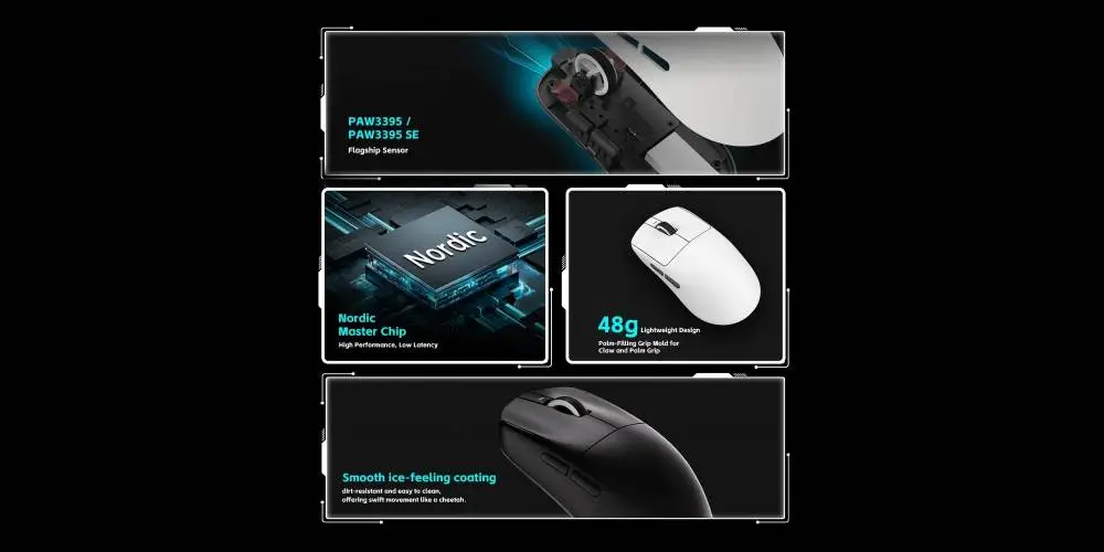 Геймърска мишка VXE Dragonfly R1 Pro Max 1K (4K compatible) - Kailh White Blade Switches, Orange