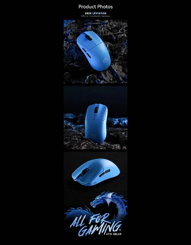 Геймърска мишка ATK F1 EXTREME LEVIATAN - 8K, Omron Optical Switches, Blue