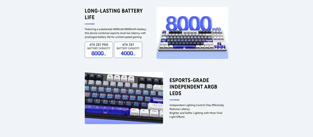Gaming μηχανικό πληκτρολόγιο ATK Z87 PRO Side Engraving - Aniya Switches