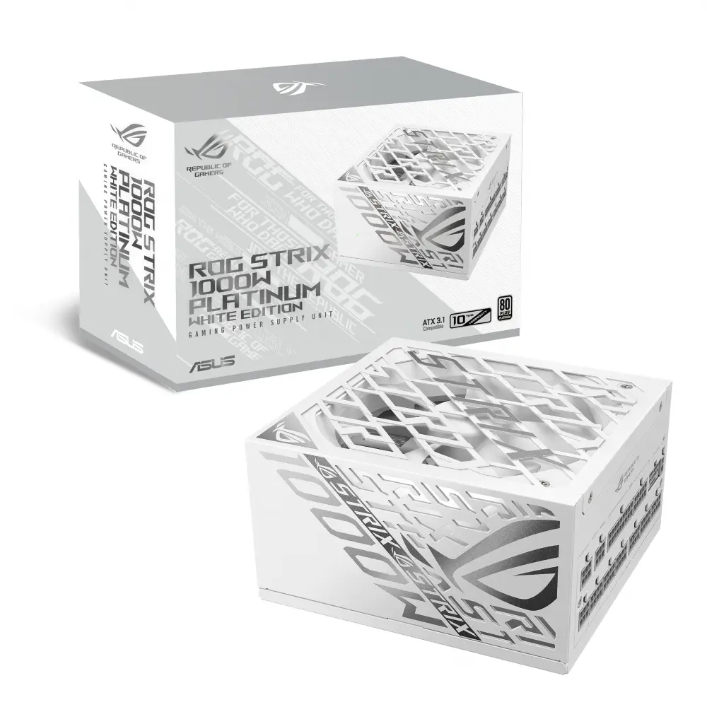 Захранване ASUS ROG STRIX 1000W White Edition 80 Plus Platinum, ATX 3.1,PCIe 5.1, Fully Modular