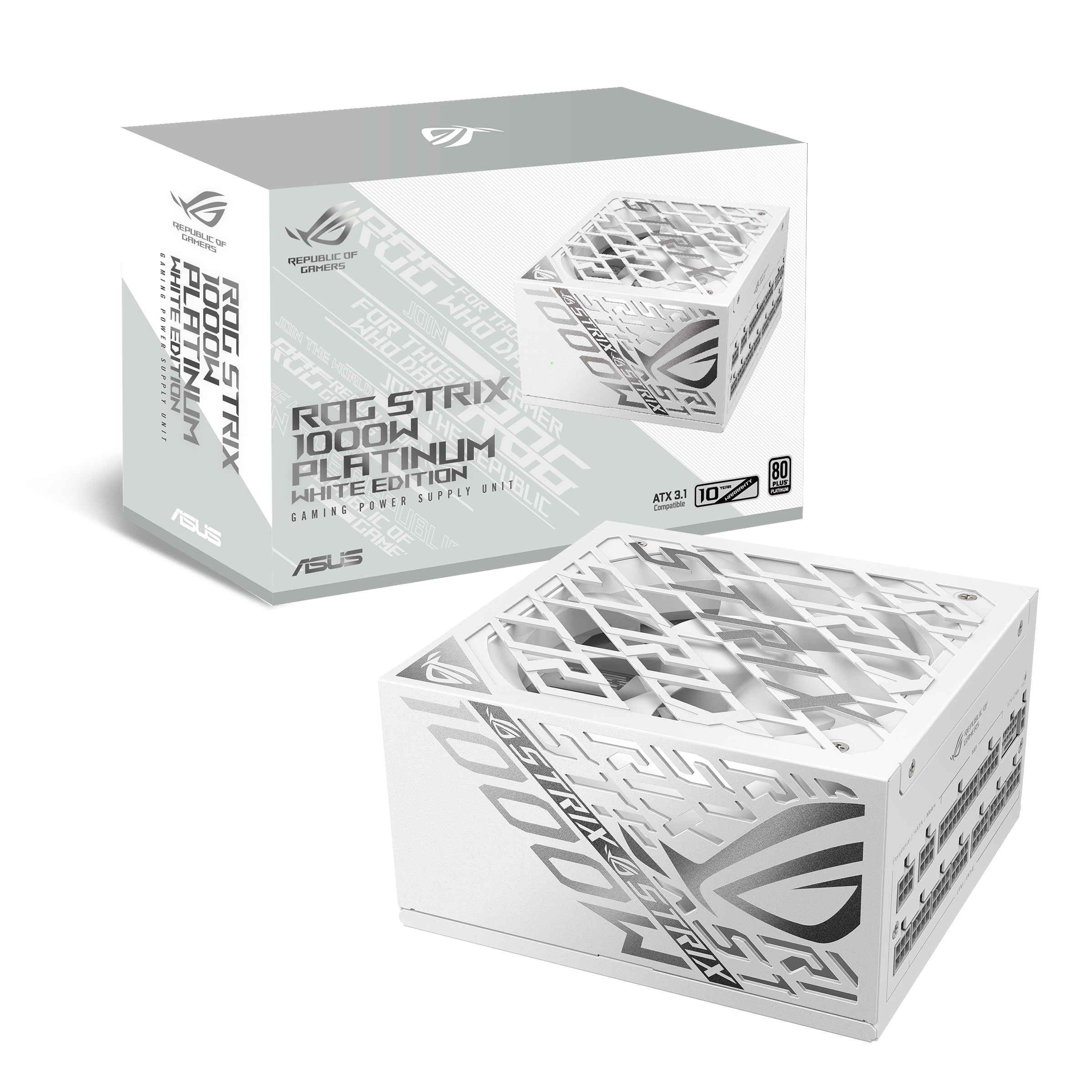 Захранване ASUS ROG STRIX 1000W White Edition 80 Plus Platinum, ATX 3.1,PCIe 5.1, Fully Modular