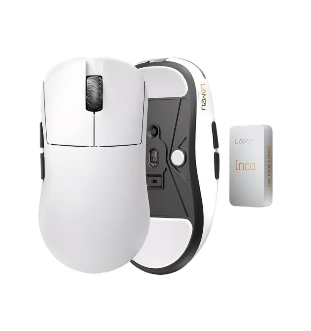 Геймърска мишка Lamzu INCA 8K - Wireless Gaming Mouse - White