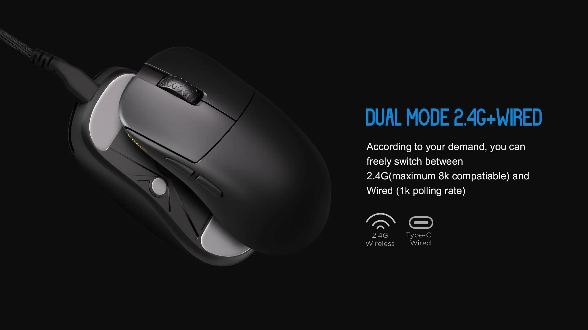 Геймърска мишка Lamzu INCA 8K - Wireless Gaming Mouse - White