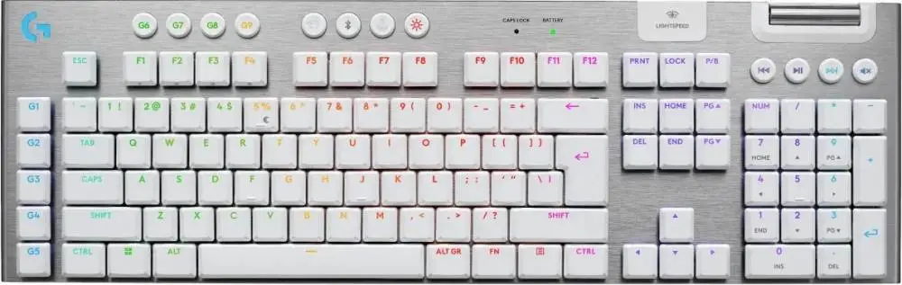 Gaming Tastatur Logitech G915 X Lightspeed, Weiß, LEDs RGB, GL TACTILE, USB/Bluetooth, US - 920-012690