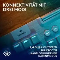 Геймърска клавиатура Logitech G915 X Lightspeed, White, LEDs RGB, GL TACTILE, USB/Bluetooth, US - 920-012690