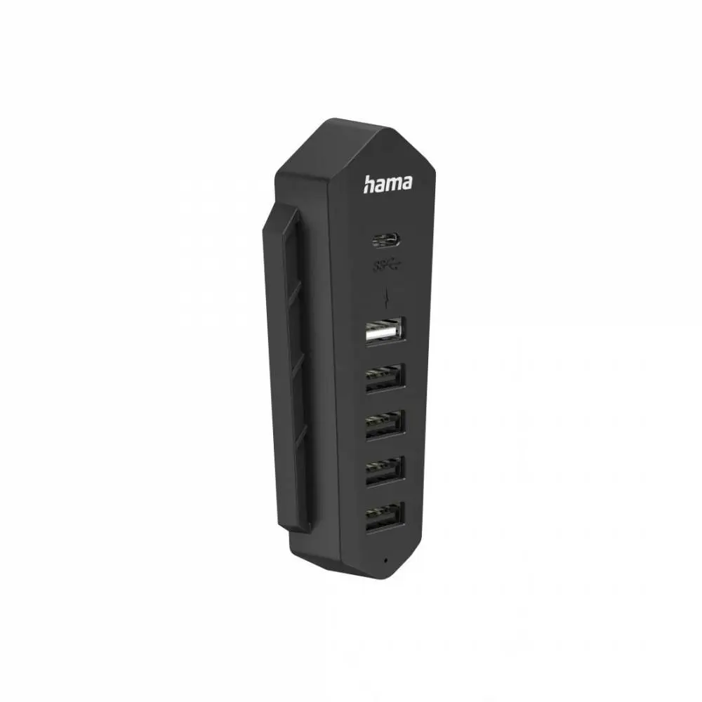 HAMA Хъб за Playstation 5, 6in1 USB, (1x USB-C, 5x USB-A), черно