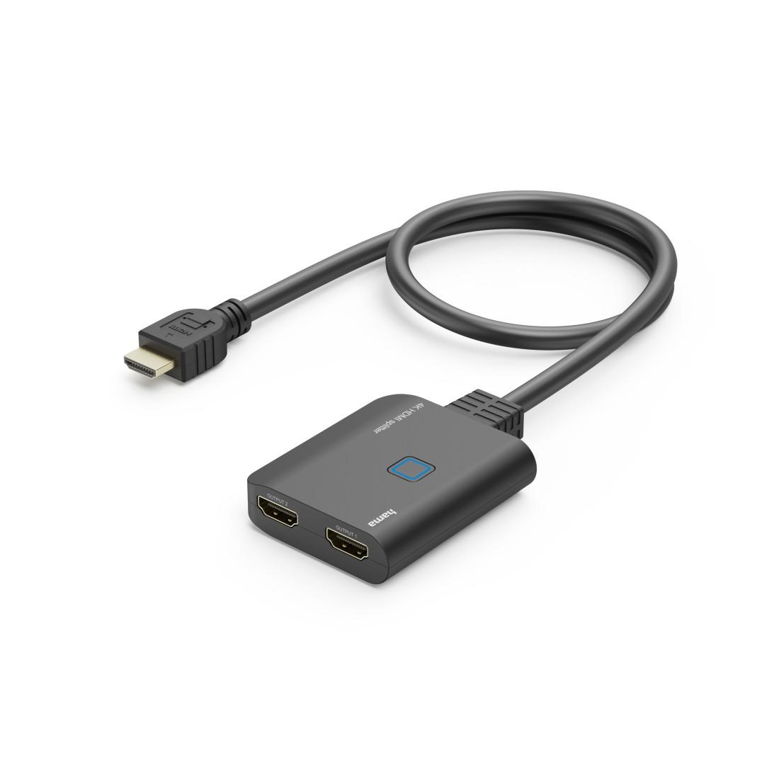 HAMA Сплитер 4K HDMI мъжко - 2 x HDMI женско, черен