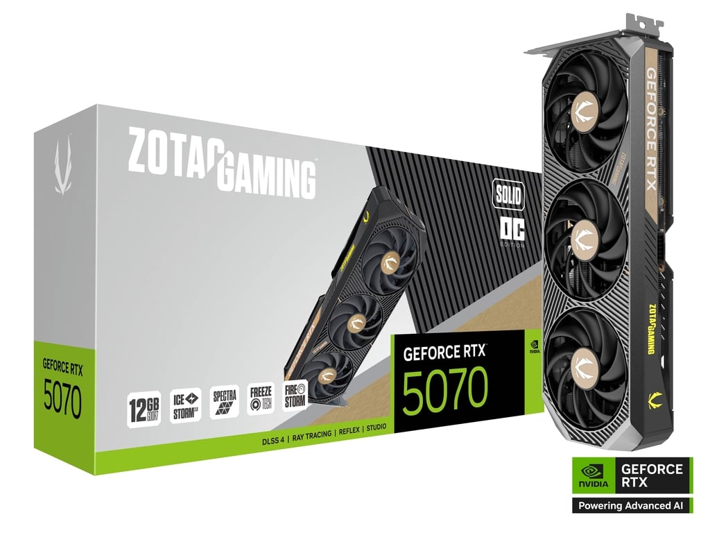 Видео карта ZOTAC GAMING GeForce RTX 5070 SOLID OC 12GB - ZT-B50700J-10P