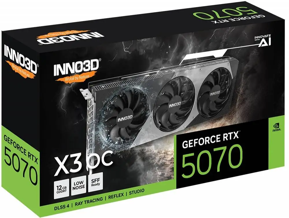Видео карта Inno3D GeForce RTX 5070 X3 OC 12GB - N50703-12D7X-195064L