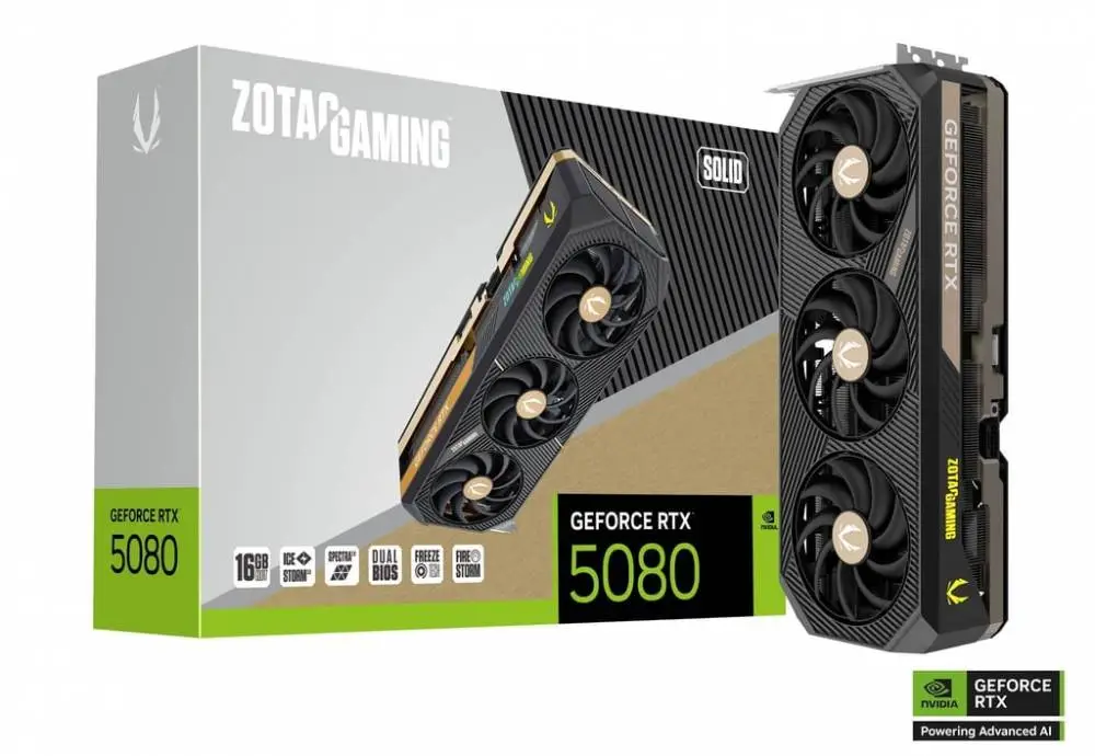 Видео карта ZOTAC GAMING GeForce RTX 5080 SOLID 16GB - ZT-B50800D-10P